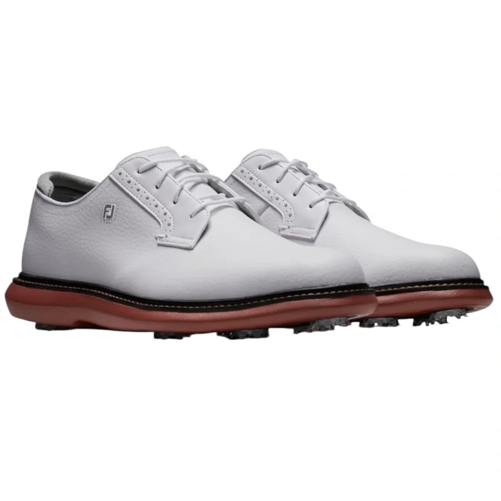 FootJoy Men's Traditions Blucher Golf Shoe, White, Size 8.5,  NWT